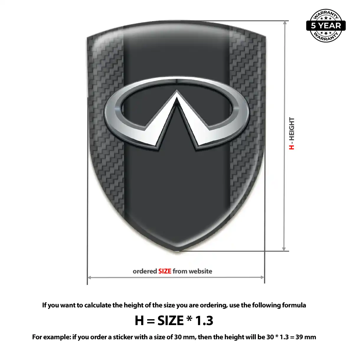 Infiniti 3D Logo Sticker Interior Luxe