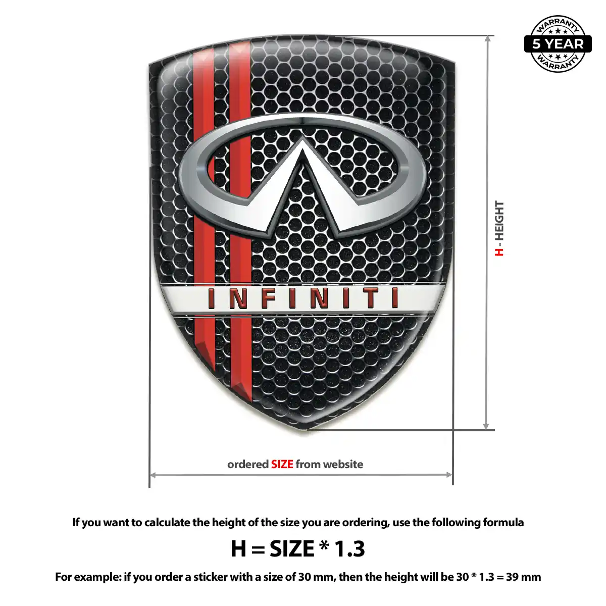 Infiniti 3D Logo Sticker Opulent Line