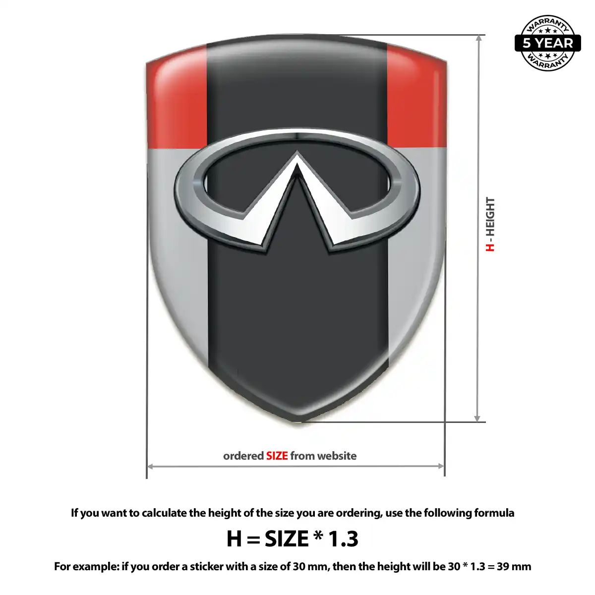 Infiniti 3D Logo Sticker Outer Style