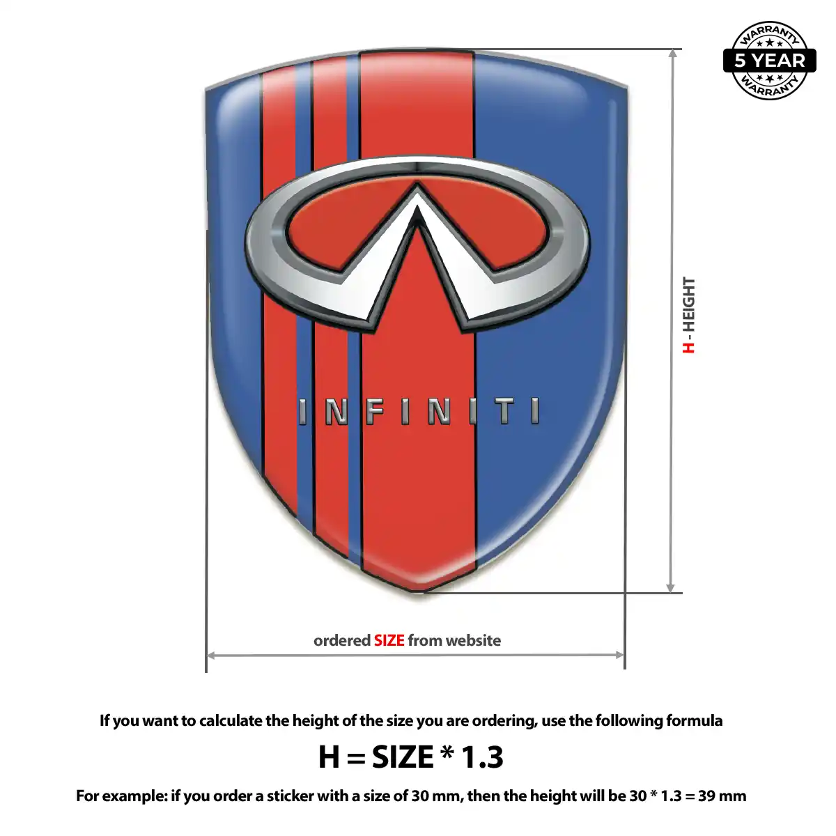 Infiniti 3D Logo Sticker Performance Style