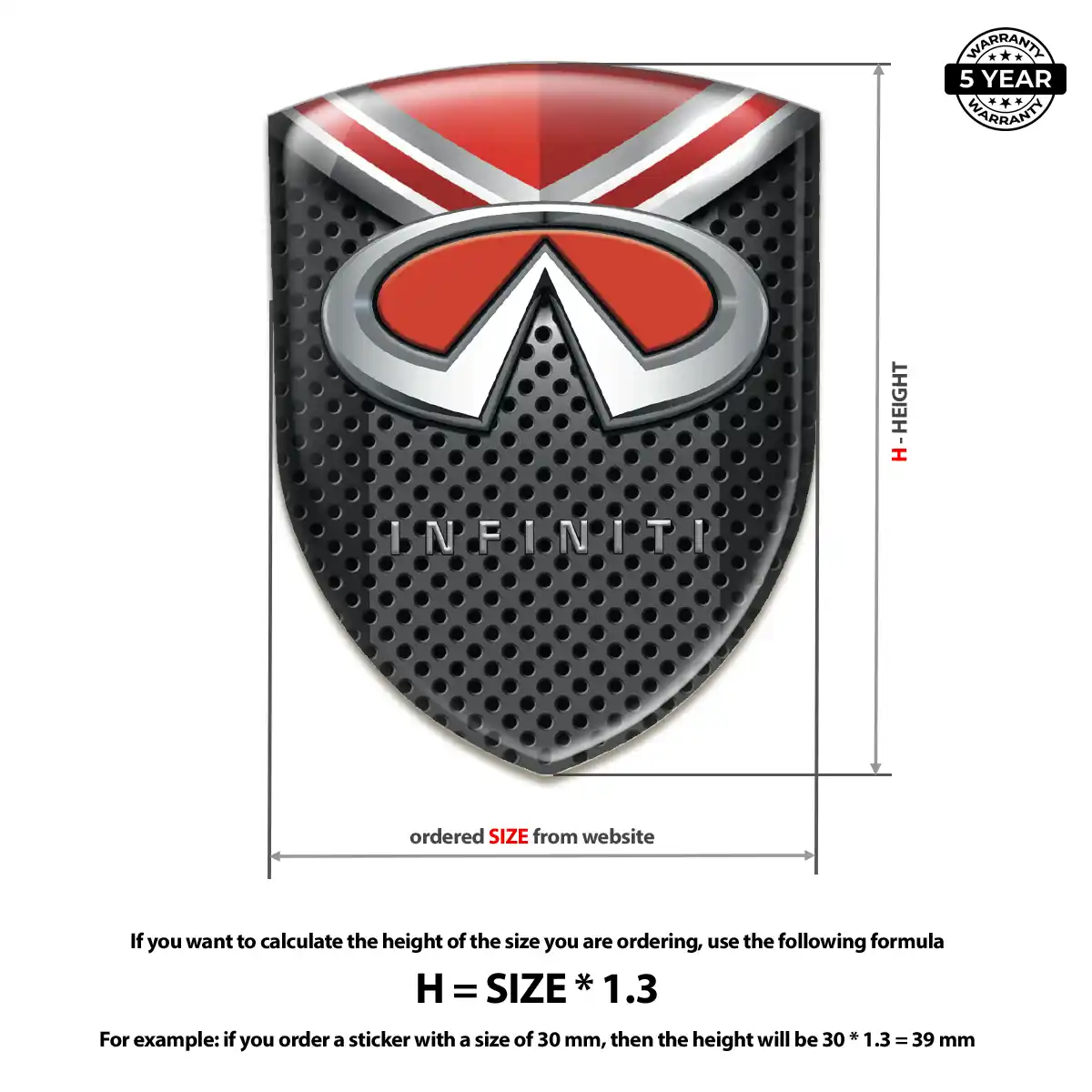 Infiniti 3D Logo Sticker Premium Dome