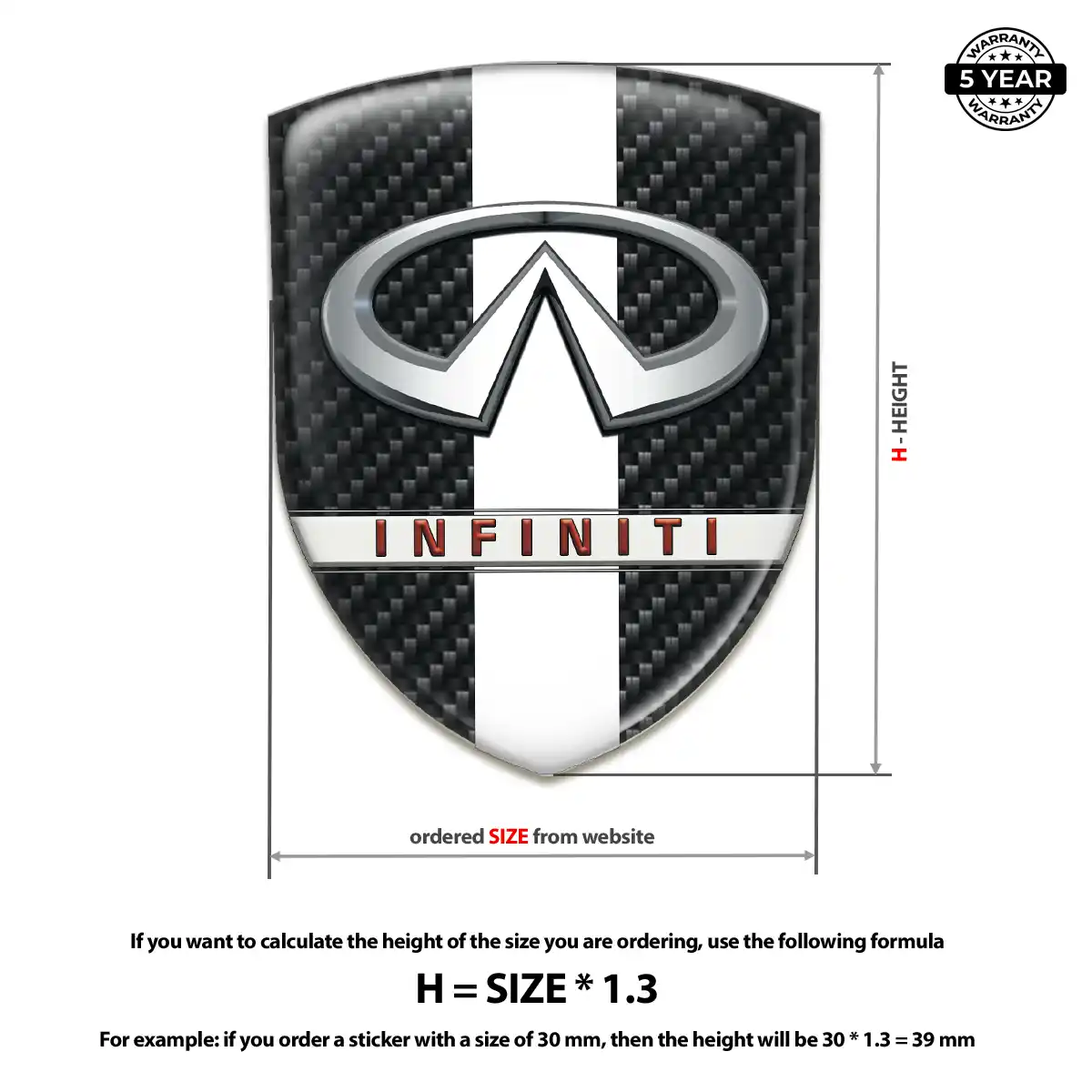 Infiniti 3D Logo Sticker Resin Elite