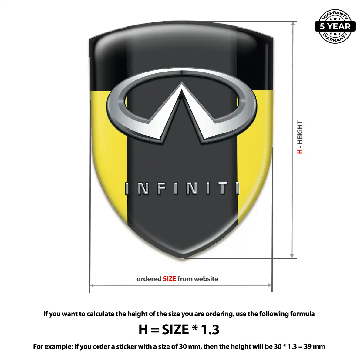Infiniti 3D Logo Sticker Resin Luxe