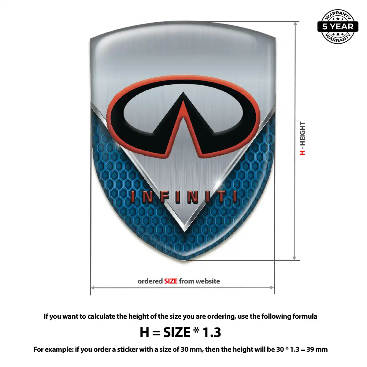 Infiniti 3D Logo Sticker Sport Tuning