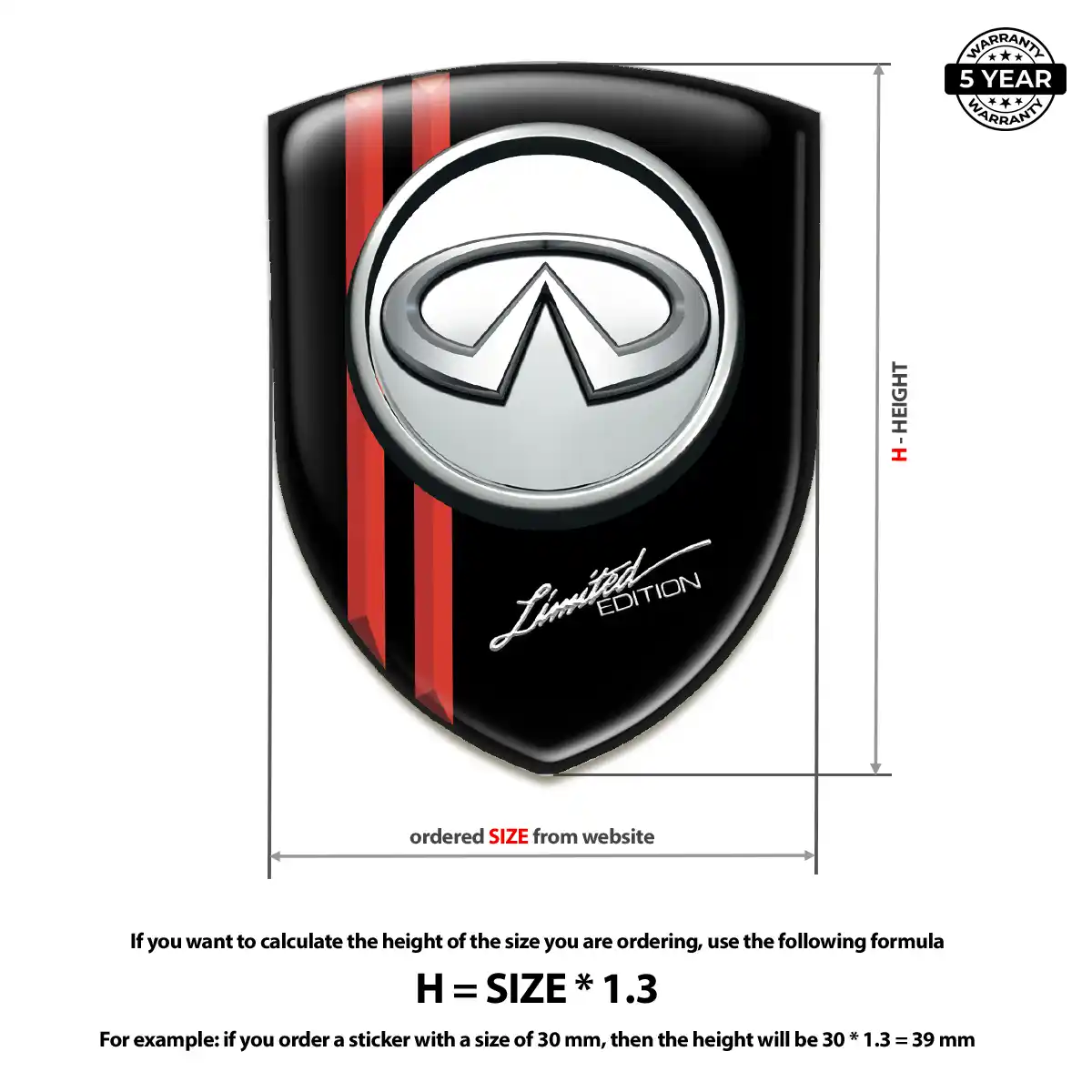 Infiniti 3D Resin Sticker Auto Tuning