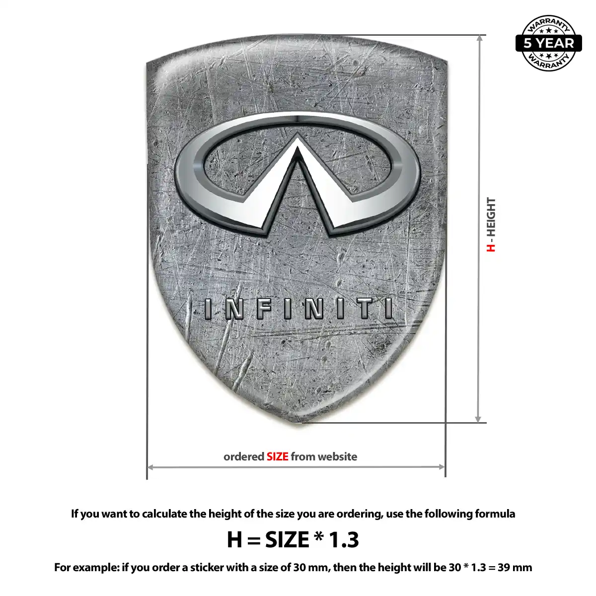 Infiniti 3D Resin Sticker Elite Finish