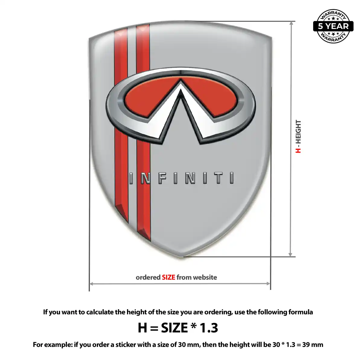 Infiniti 3D Resin Sticker Exterior Luxe