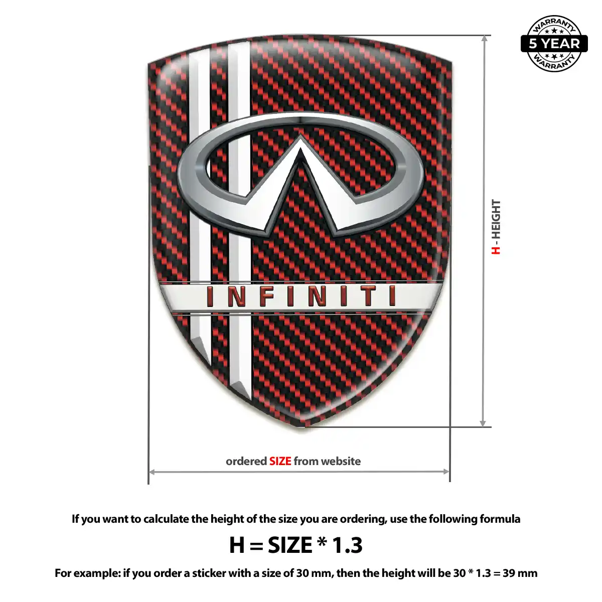 Infiniti 3D Resin Sticker Interior Elegance