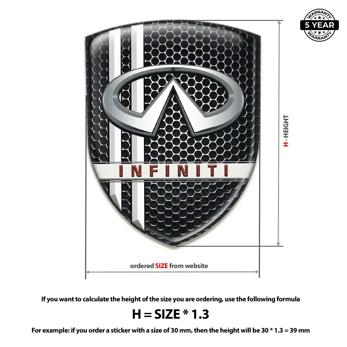 Infiniti 3D Resin Sticker Outer Style