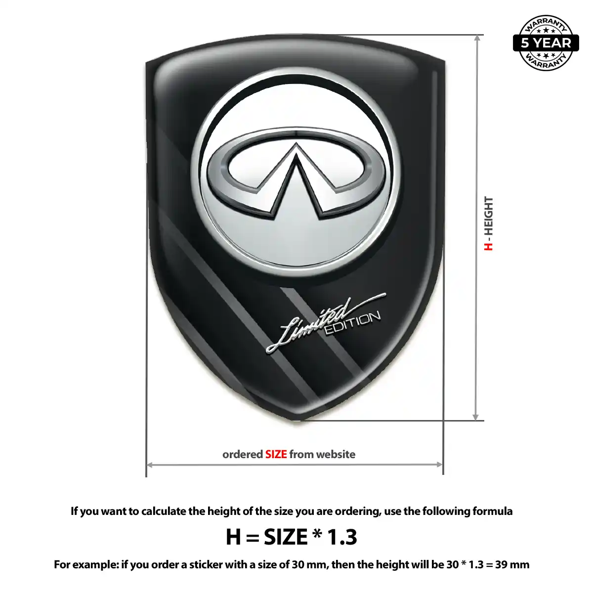 Infiniti 3D Resin Sticker Performance Style
