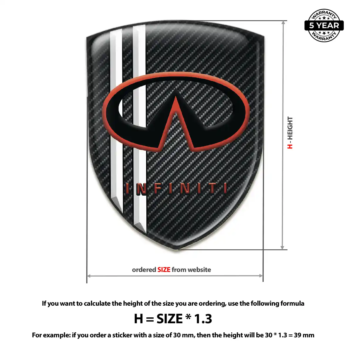 Infiniti 3D Resin Sticker Premium Dome