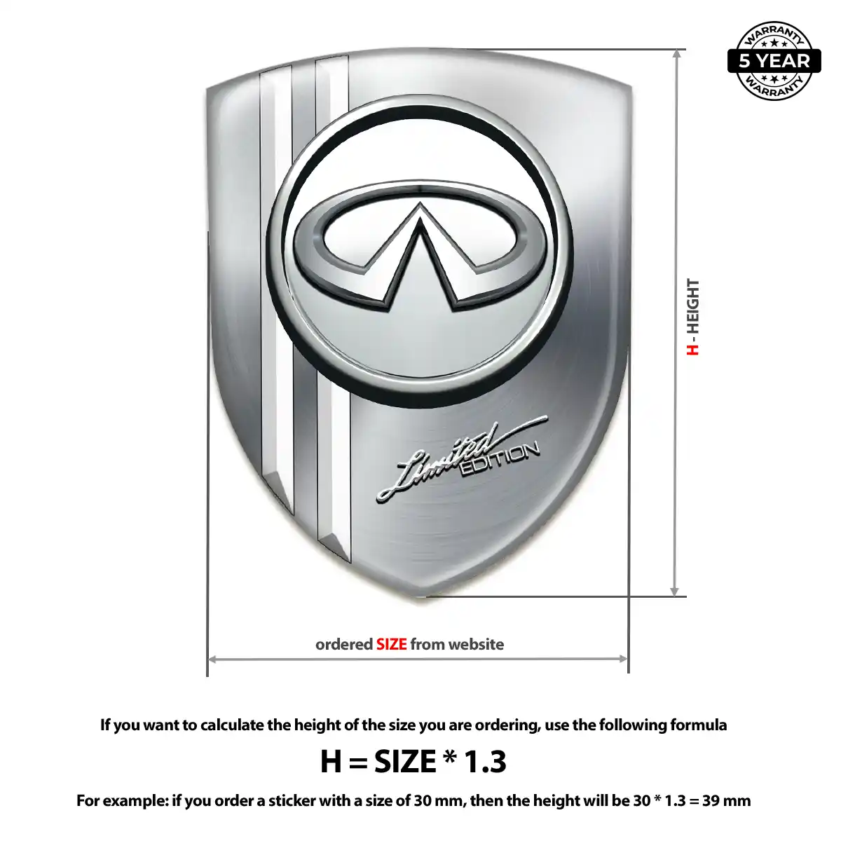Infiniti 3D Resin Sticker Refined Design