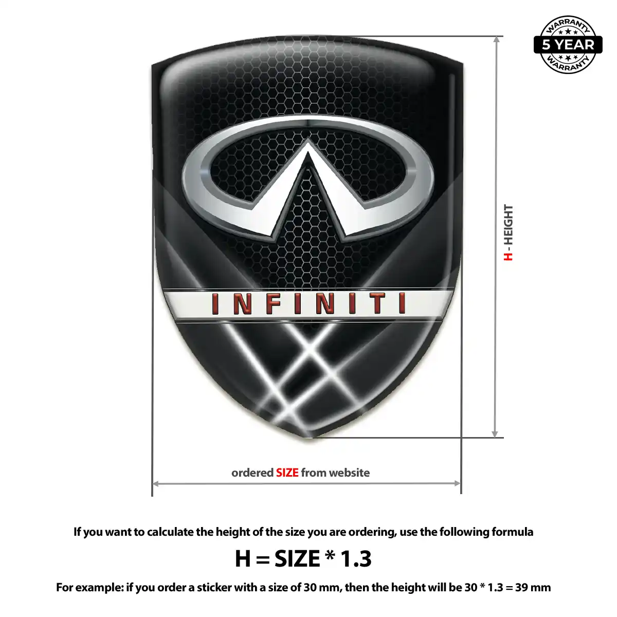 Infiniti 3D Resin Sticker Resin Luxe