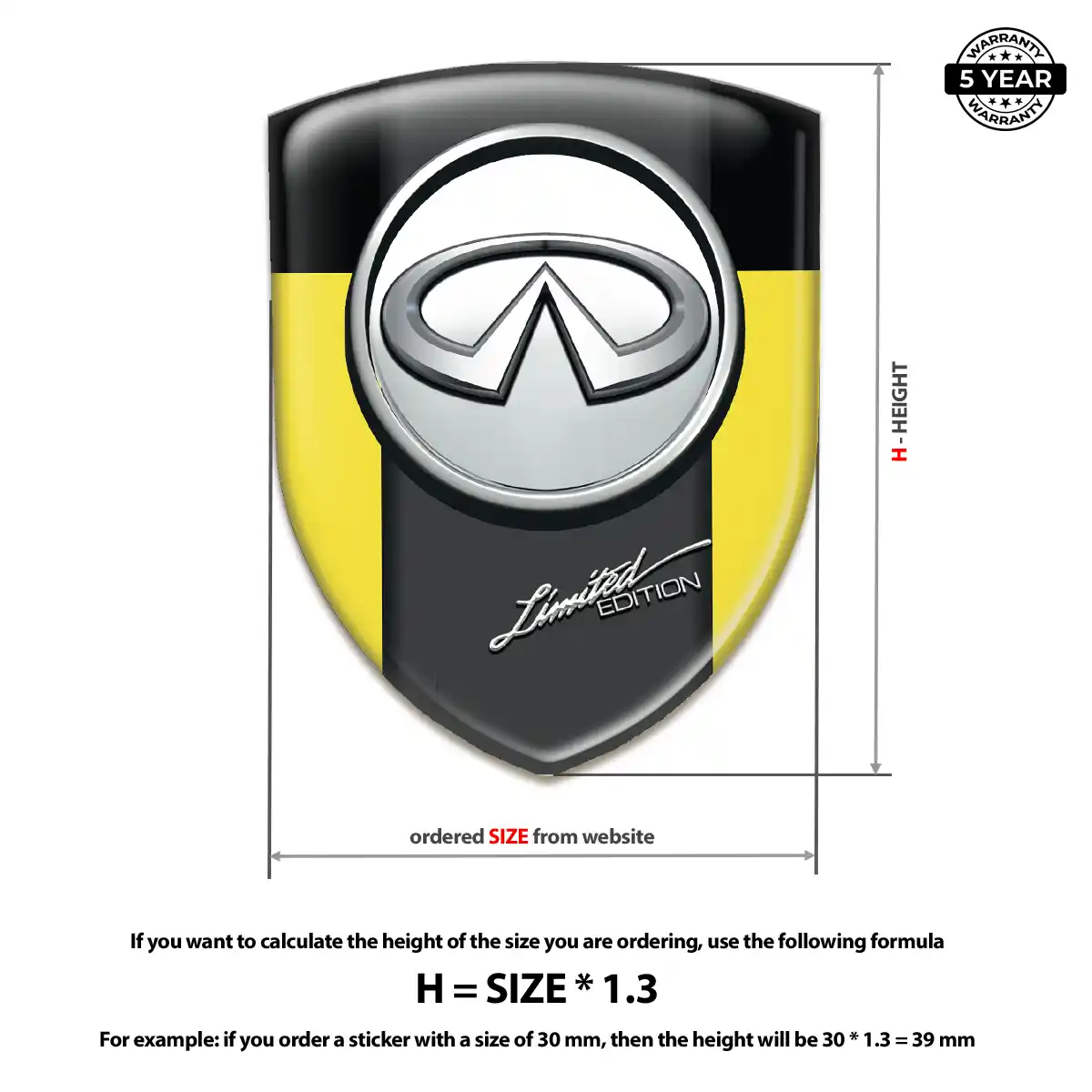 Infiniti 3D Resin Sticker Sleek Style