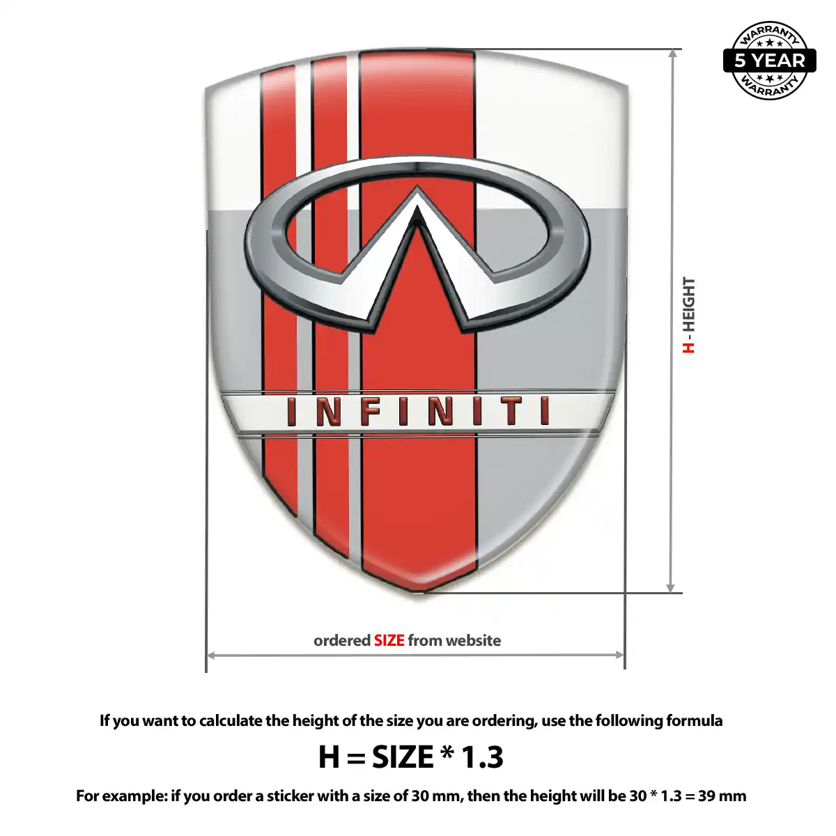 Infiniti 3D Resin Sticker Sport Tuning