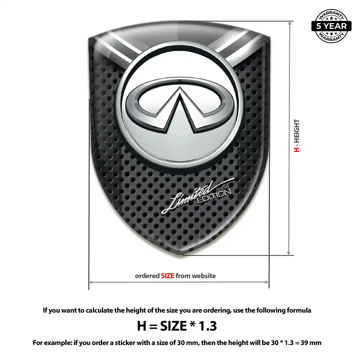 Infiniti Automotive Emblem Sticker Cabin Style