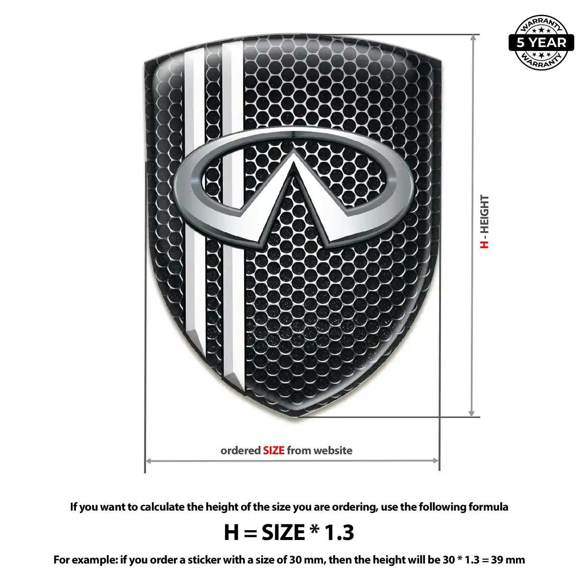 Infiniti Automotive Emblem Sticker Interior Elegance
