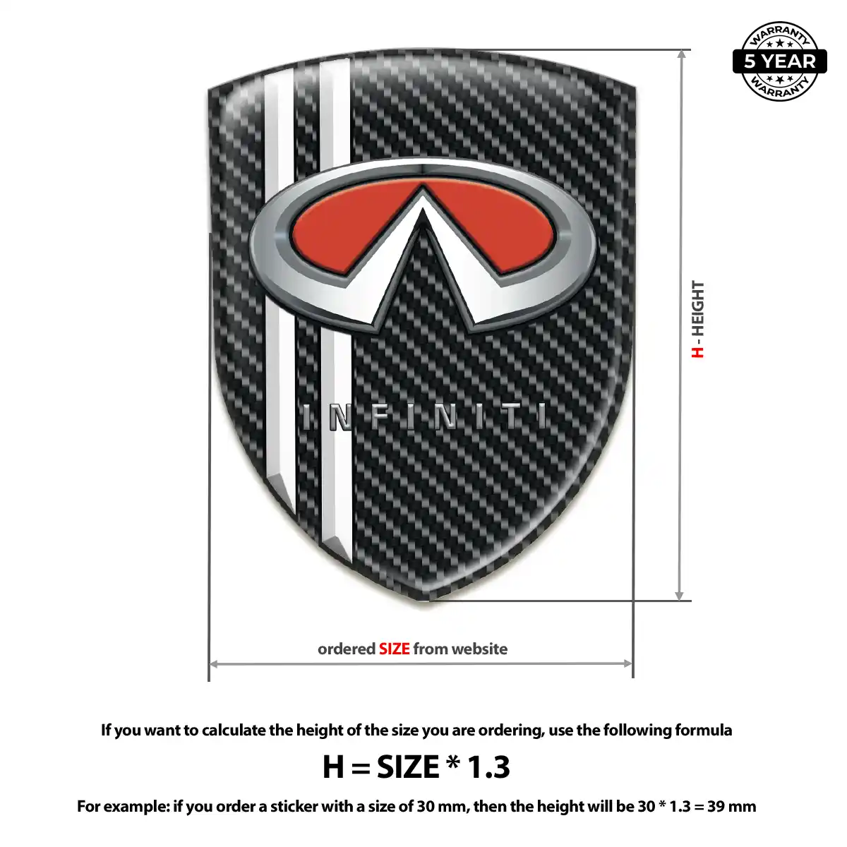 Infiniti Automotive Emblem Sticker Premium Dome