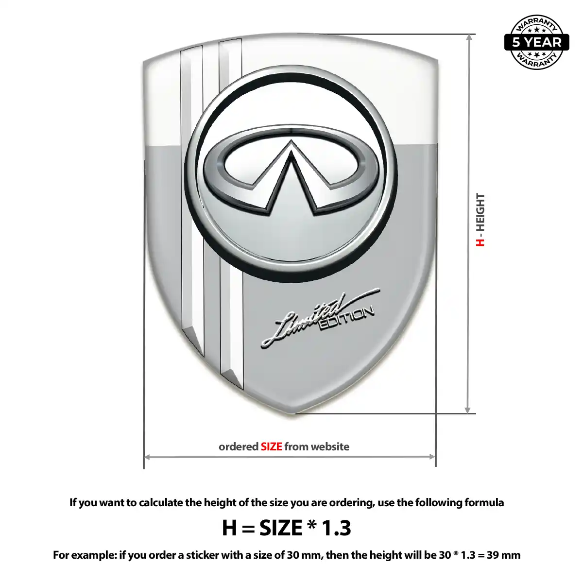 Infiniti Automotive Emblem Sticker Prestige Line