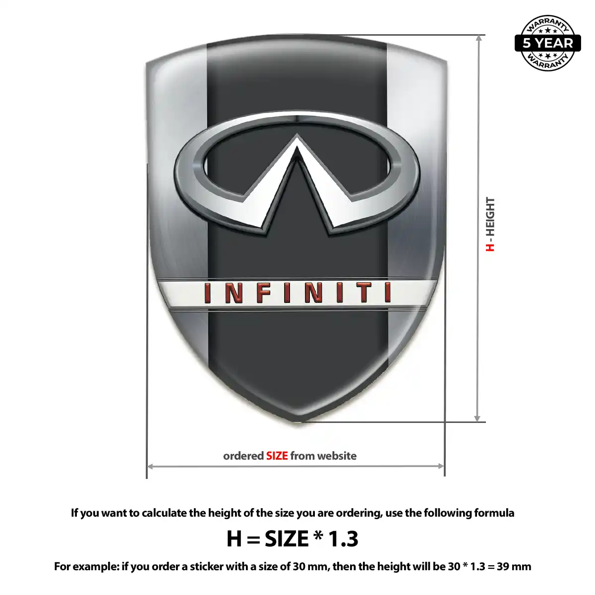 Infiniti Automotive Emblem Sticker Resin Luxe