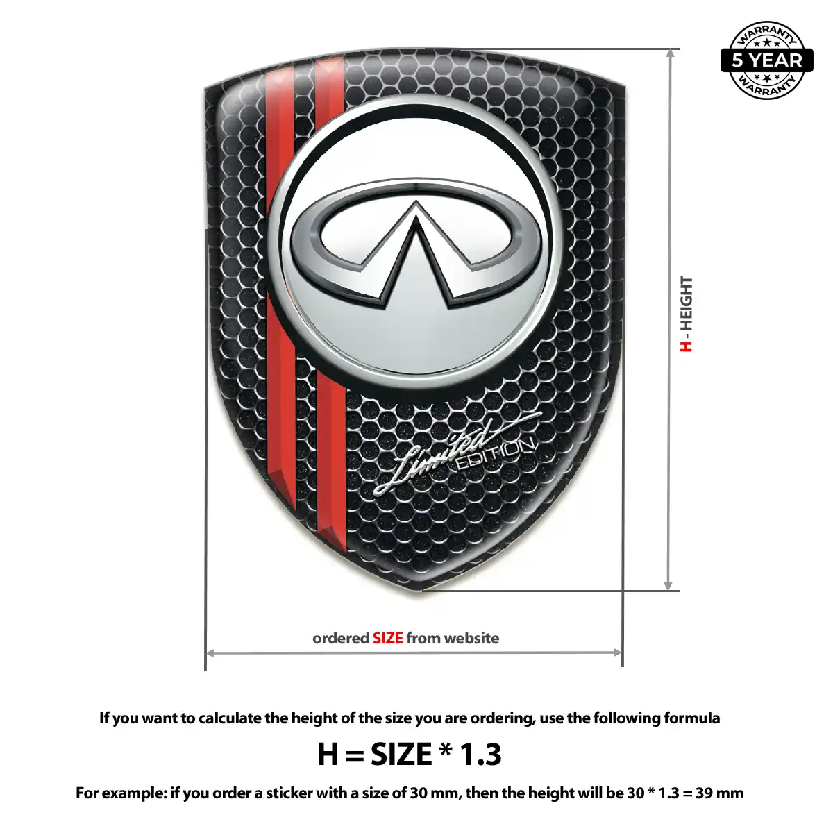 Infiniti Automotive Emblem Sticker Signature Grade