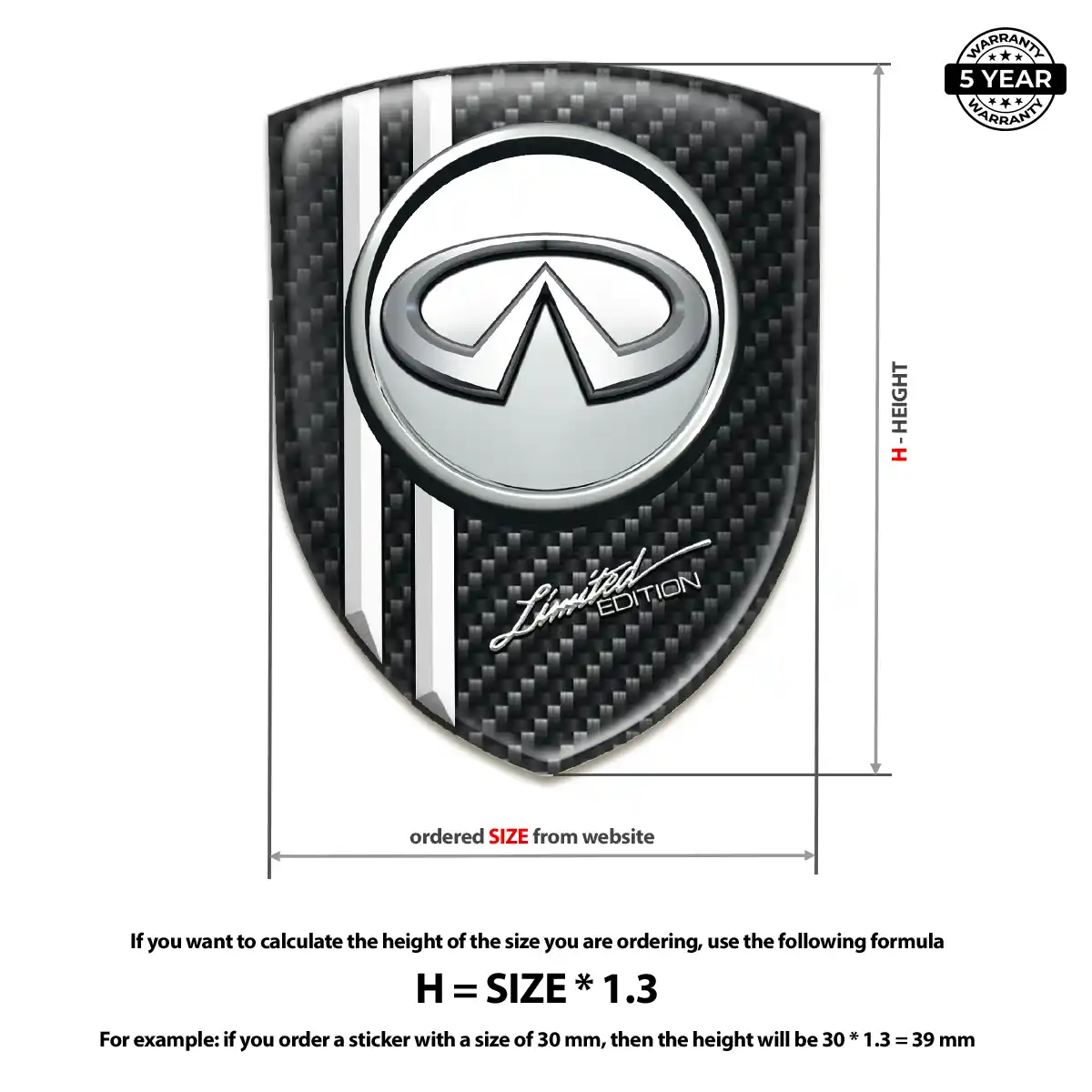 Infiniti Automotive Logo Sticker Premium Dome