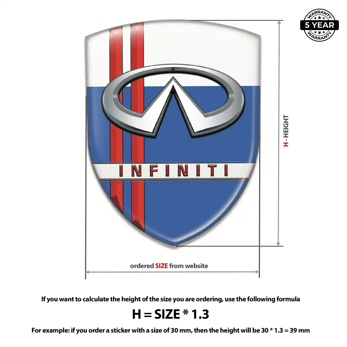 Infiniti Automotive Logo Sticker Resin Luxe