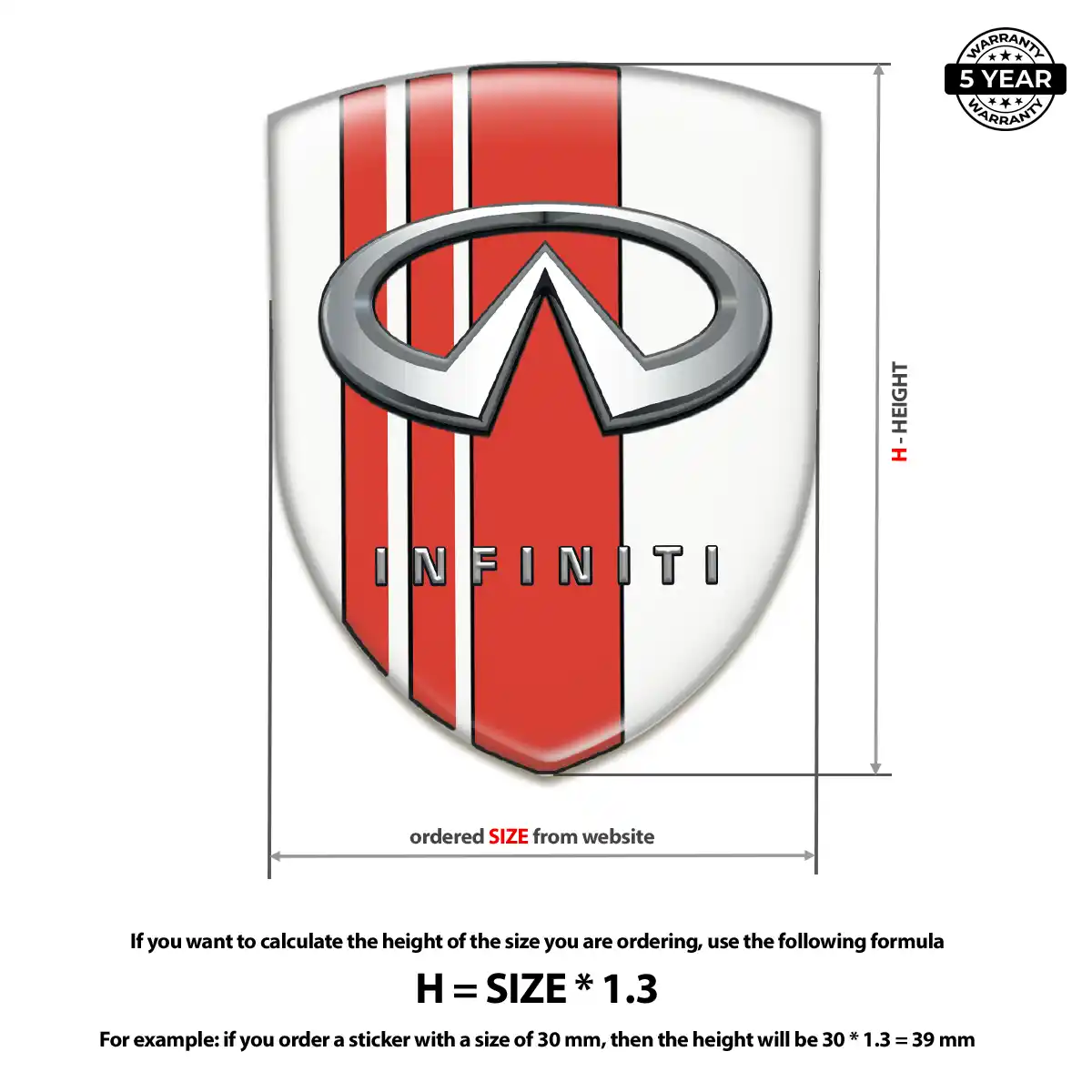 Infiniti Automotive Resin Decal Auto Tuning