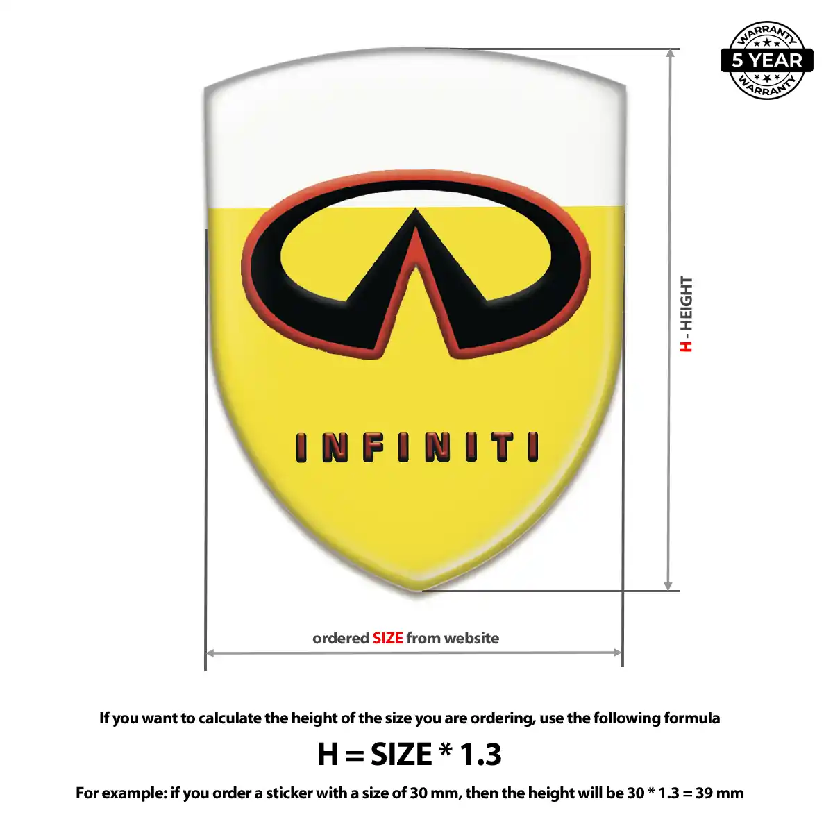 Infiniti Automotive Resin Decal Elite Finish