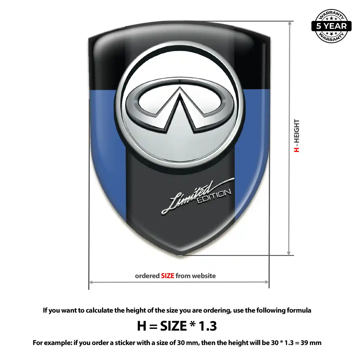 Infiniti Automotive Resin Decal Exterior Luxe