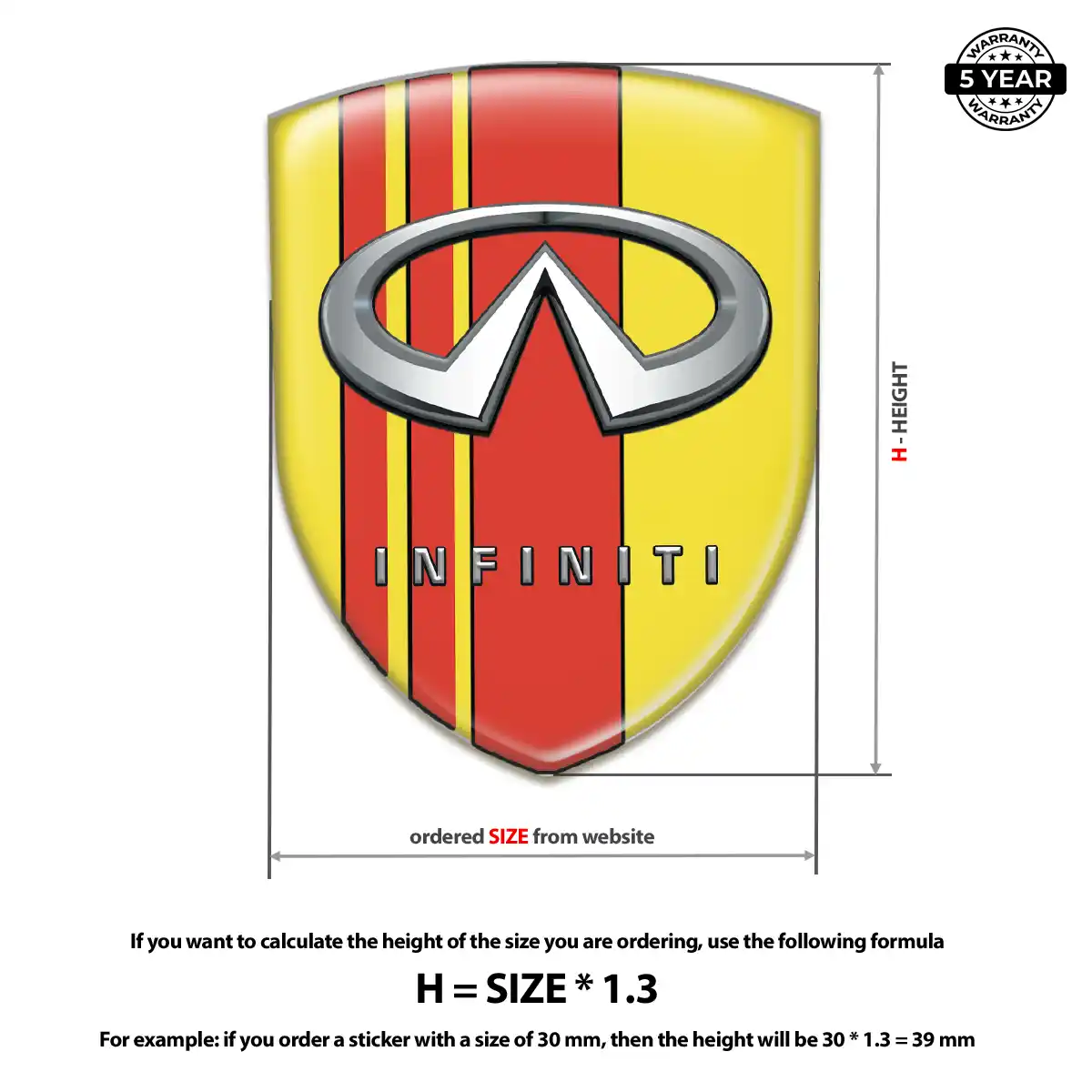 Infiniti Automotive Resin Decal Interior Elegance