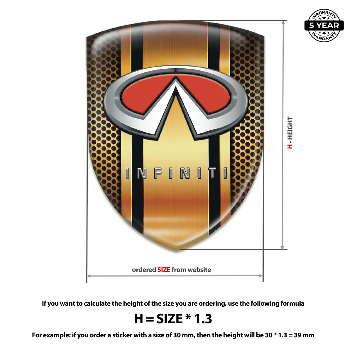 Infiniti Automotive Resin Decal Opulent Line