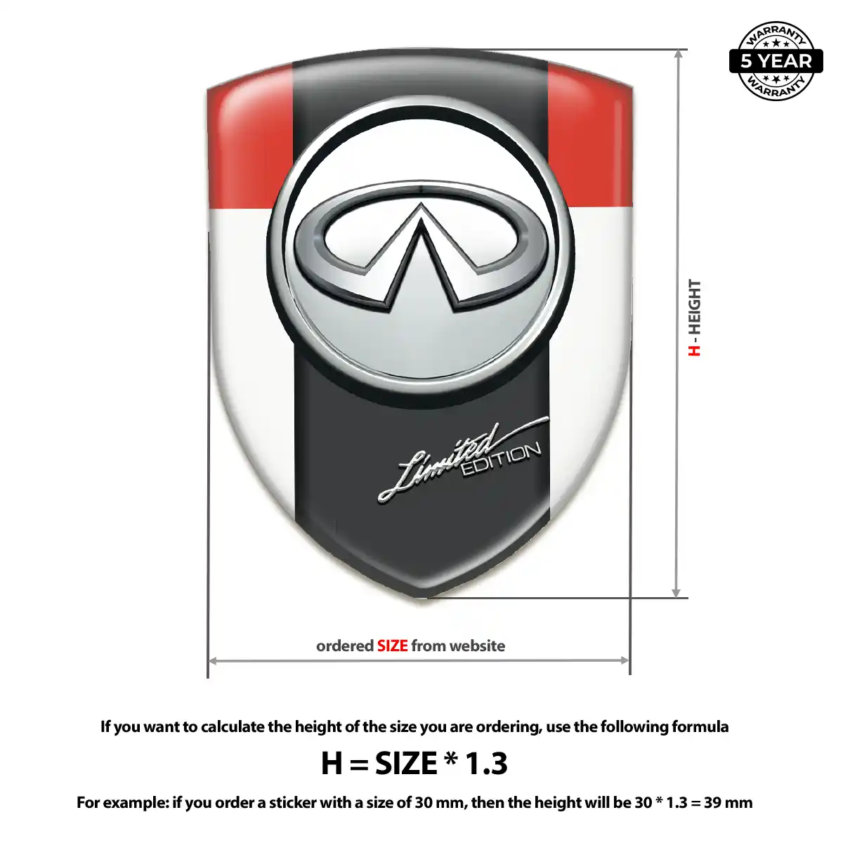 Infiniti Automotive Resin Decal Performance Style