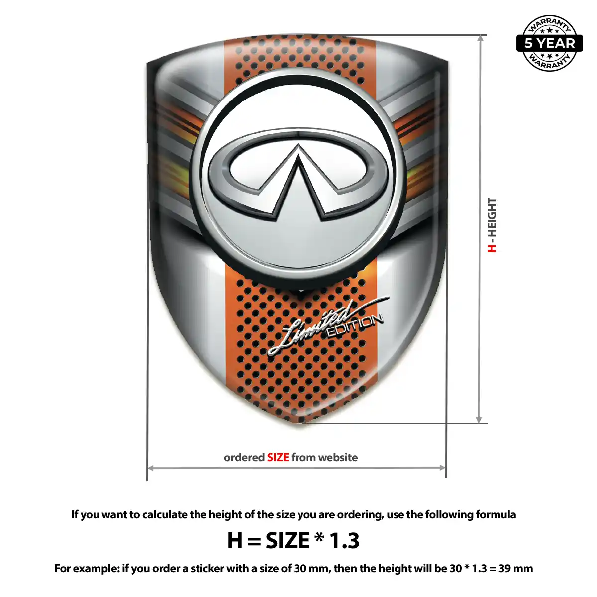 Infiniti Automotive Resin Decal Premium Dome