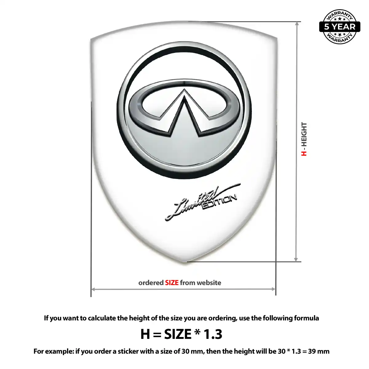 Infiniti Automotive Resin Decal Prestige Line