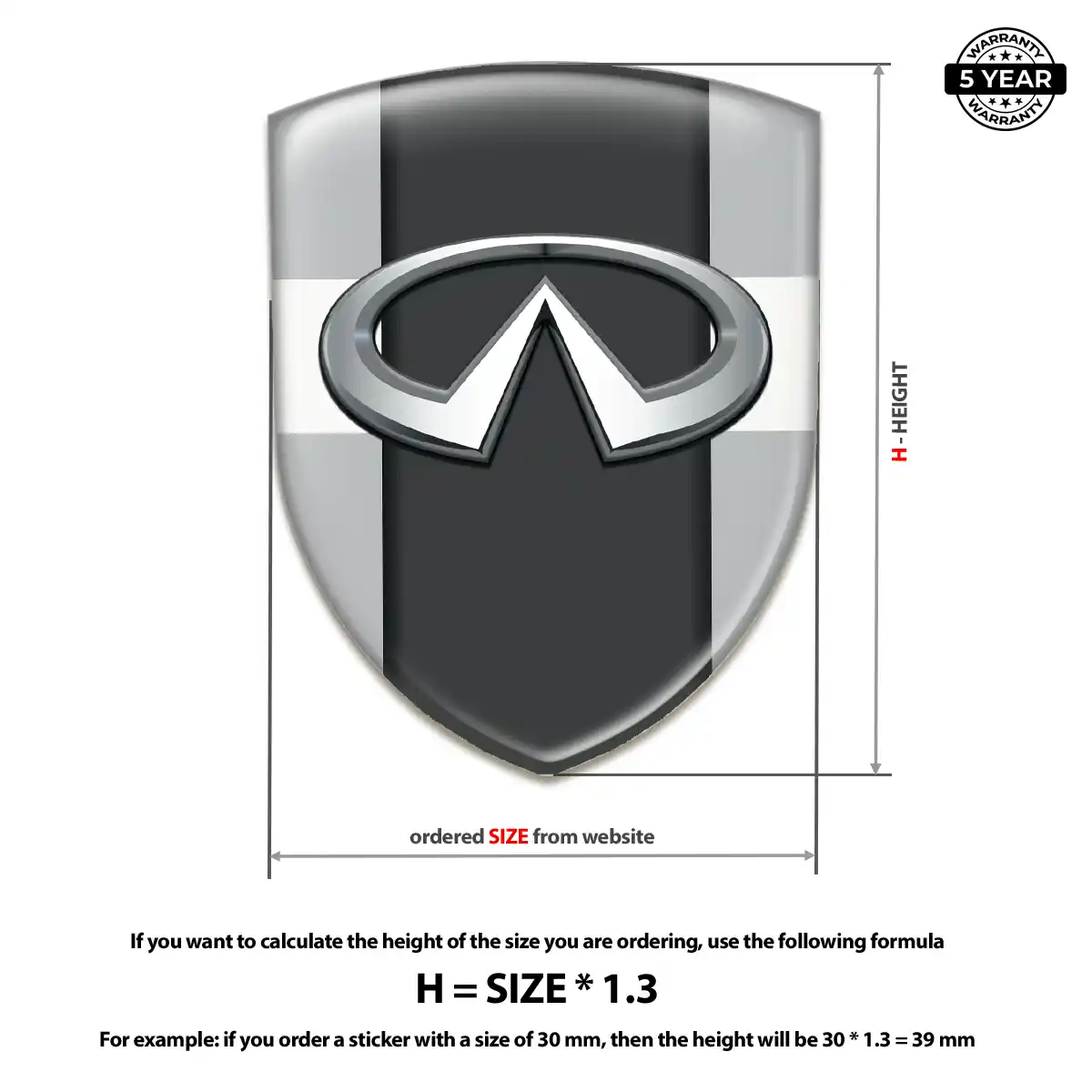 Infiniti Automotive Resin Decal Prime Quality