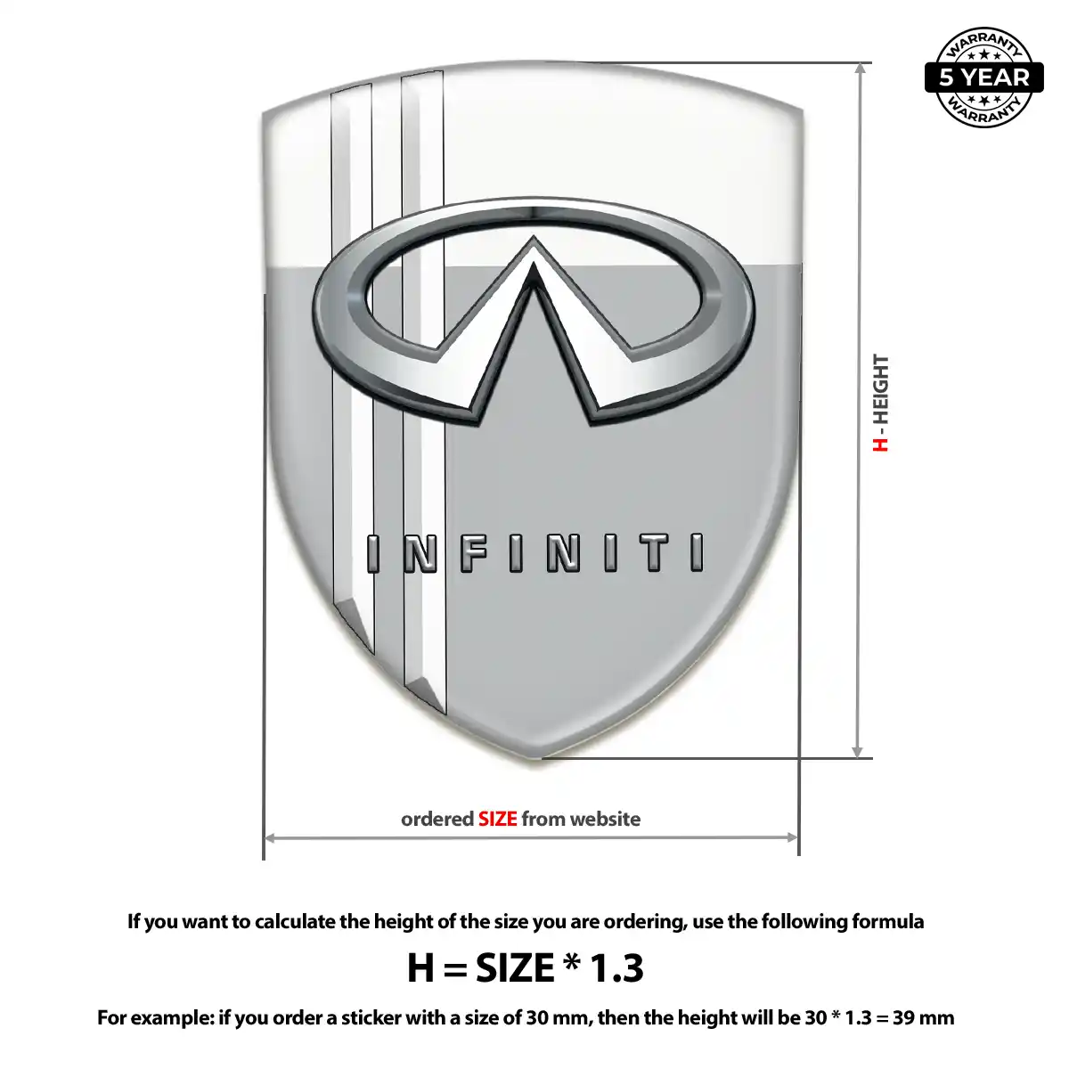 Infiniti Automotive Resin Decal Refined Design