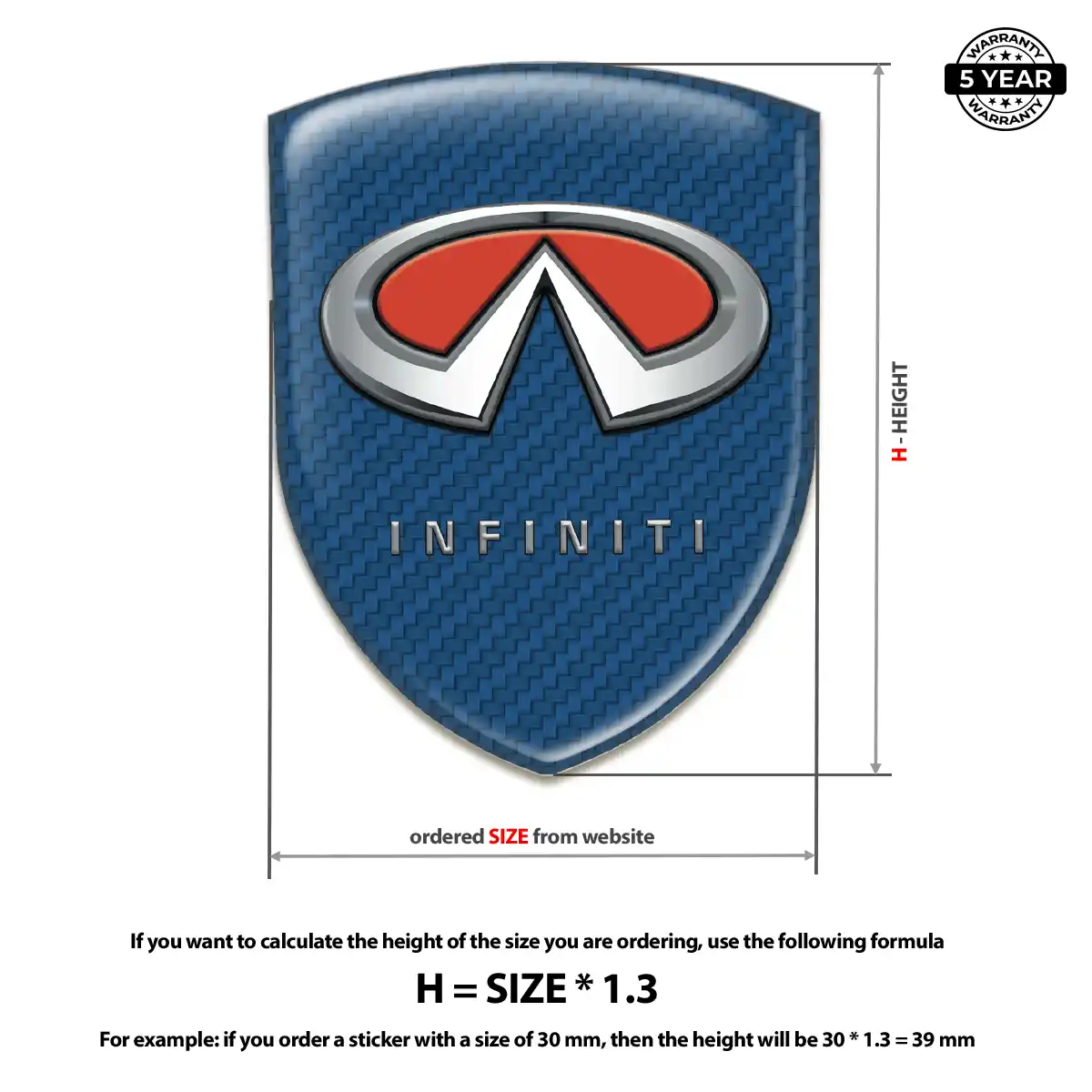 Infiniti Automotive Resin Decal Resin Elite