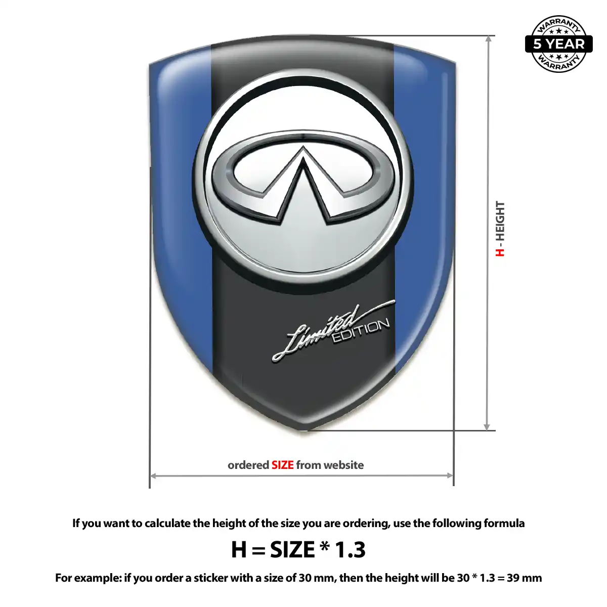 Infiniti Automotive Resin Decal Resin Luxe
