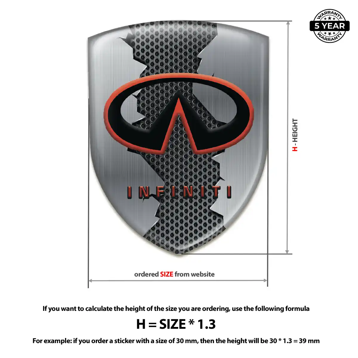 Infiniti Automotive Resin Decal Signature Grade