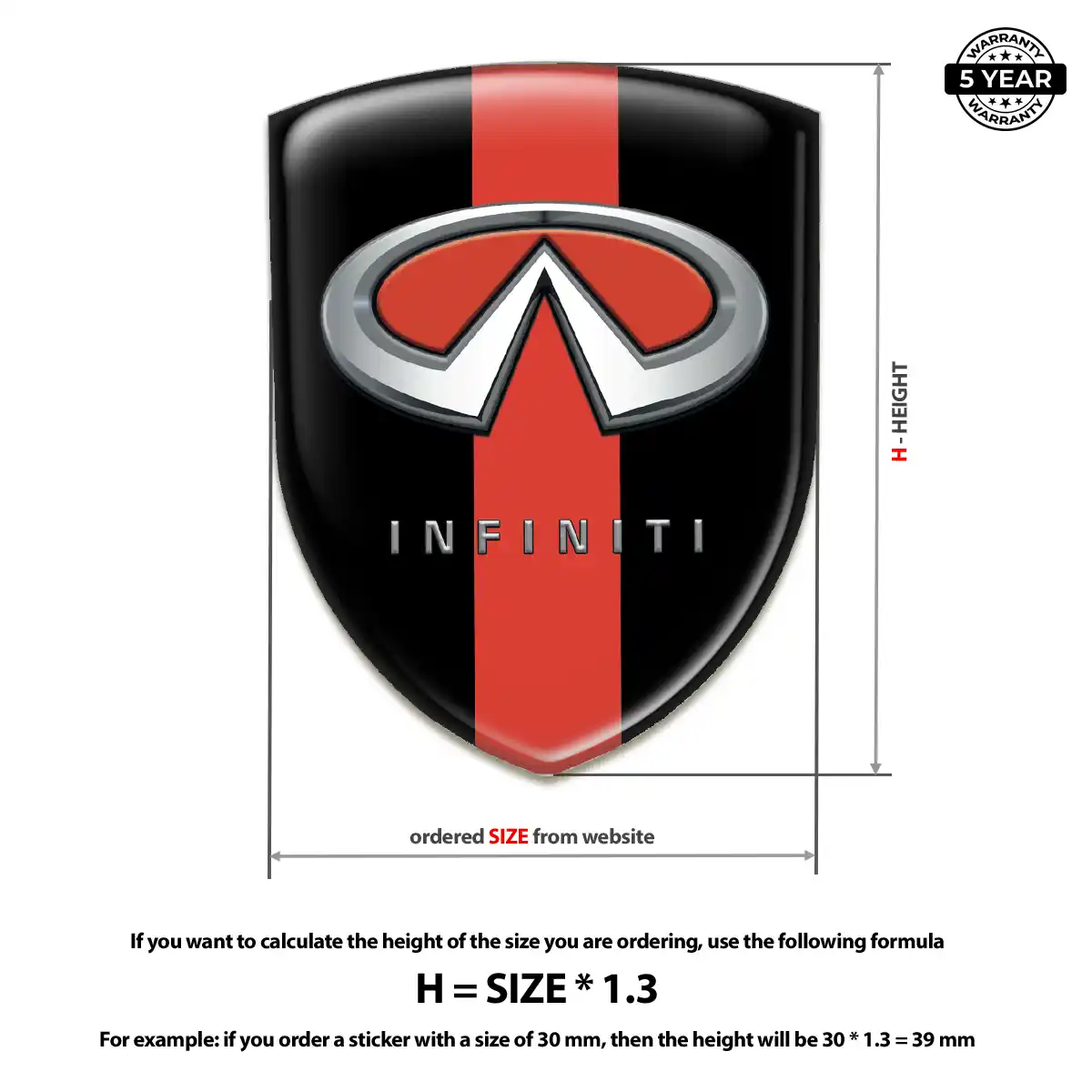 Infiniti Automotive Resin Decal Sleek Style