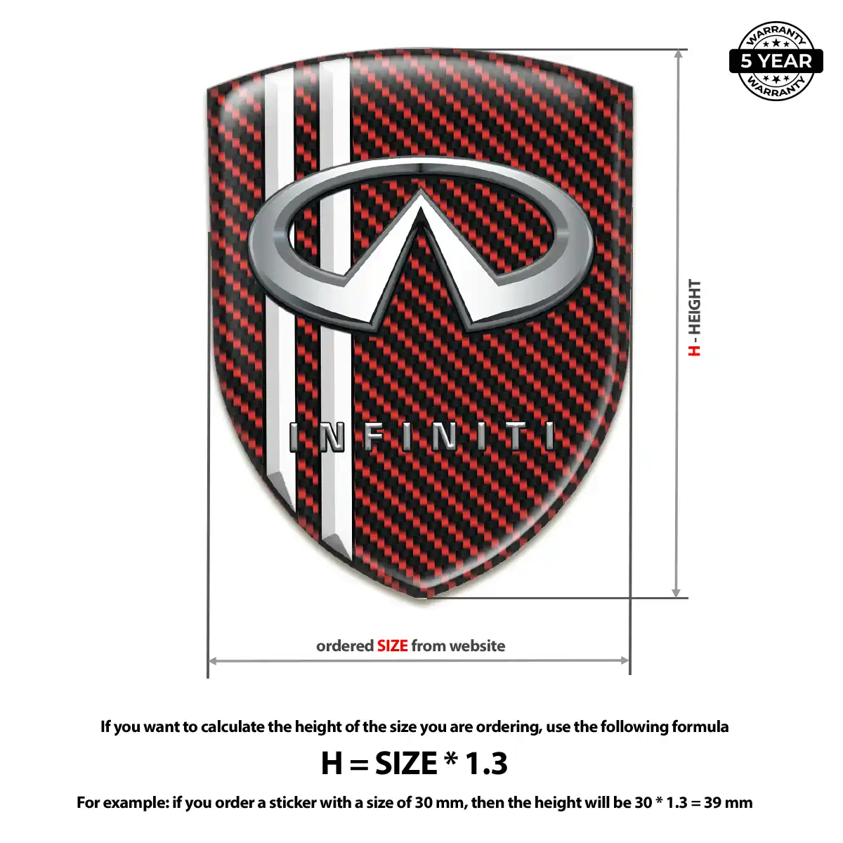 Infiniti Car Badge Sticker Cabin Style