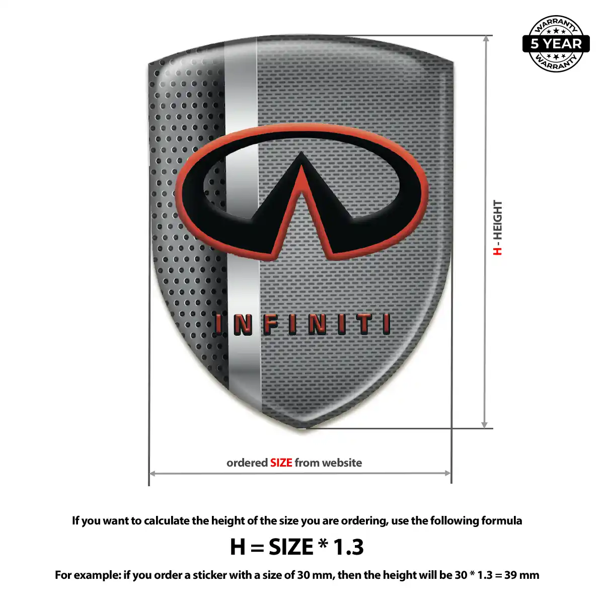 Infiniti Car Badge Sticker Deluxe Edition