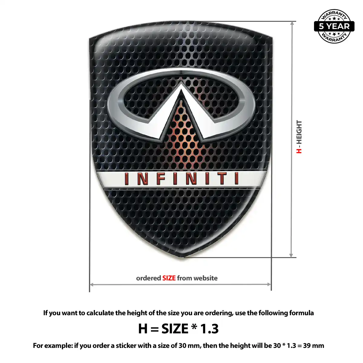Infiniti Car Badge Sticker Elite Finish