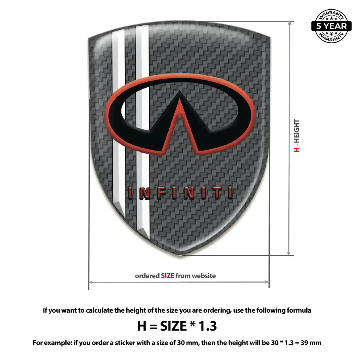 Infiniti Car Badge Sticker Interior Elegance