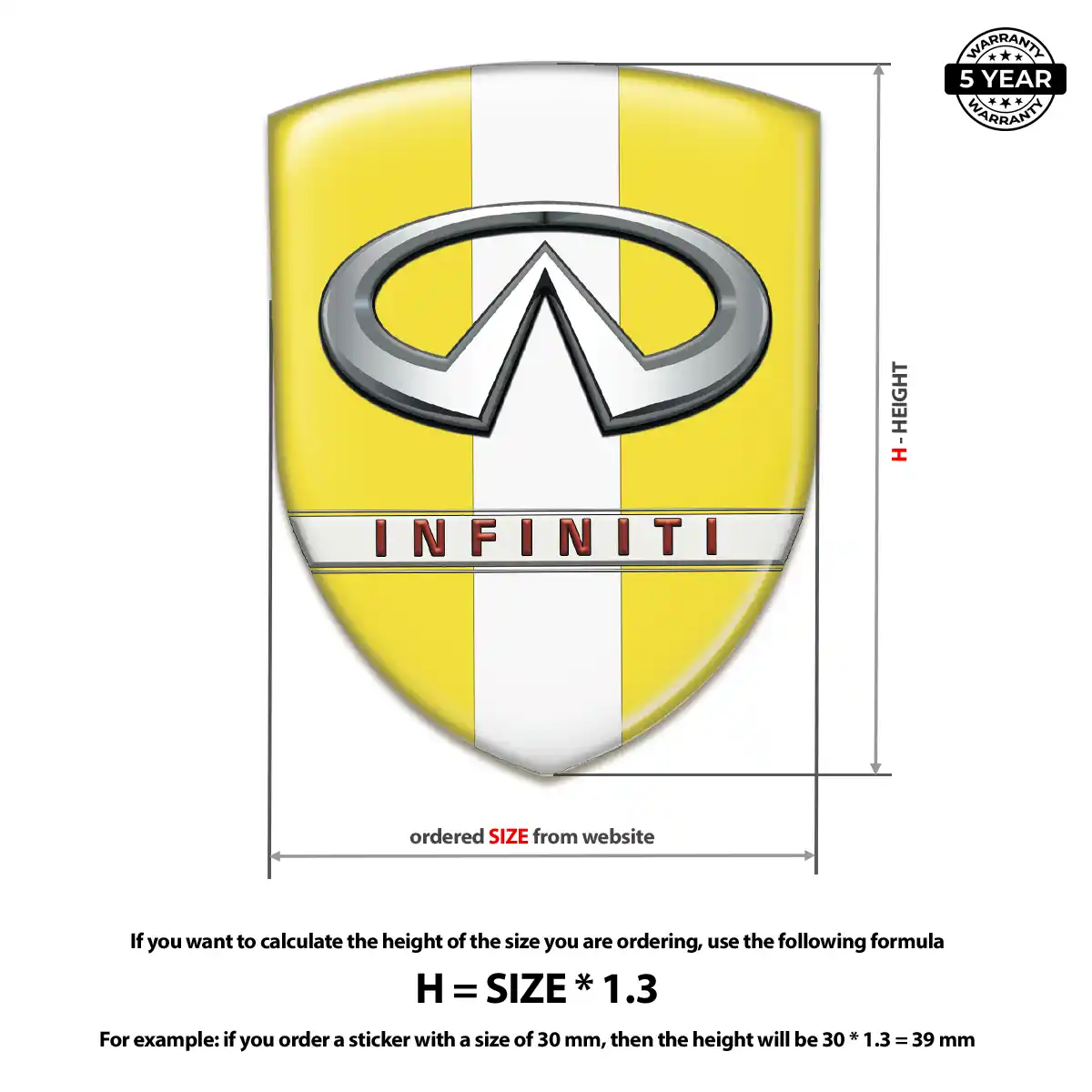 Infiniti Car Badge Sticker Opulent Line