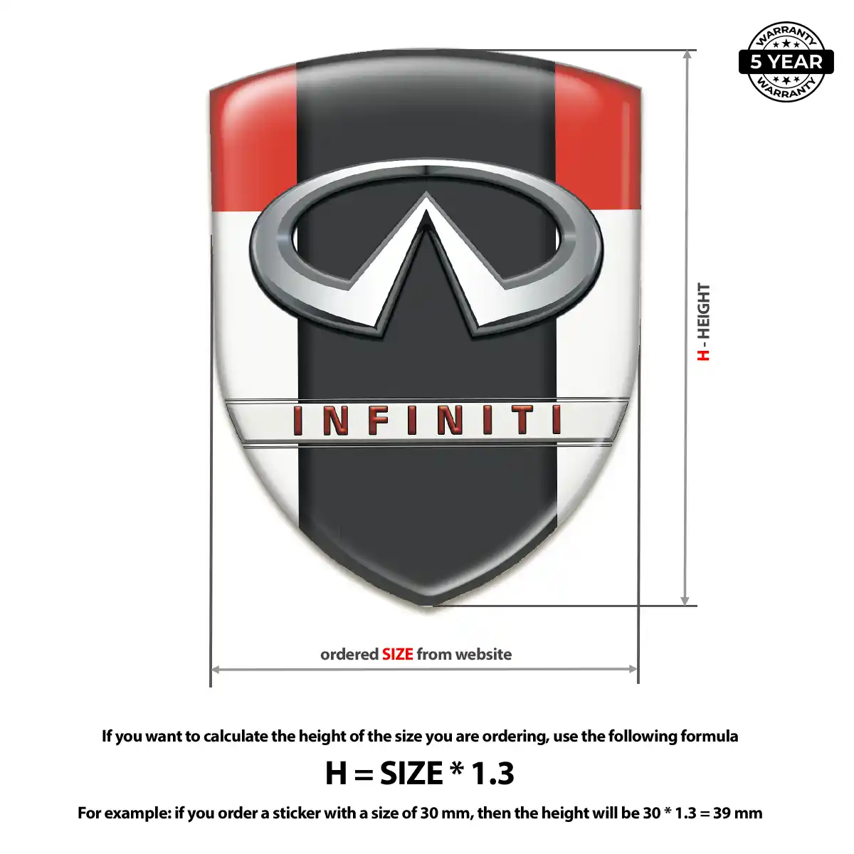 Infiniti Car Badge Sticker Premium Dome
