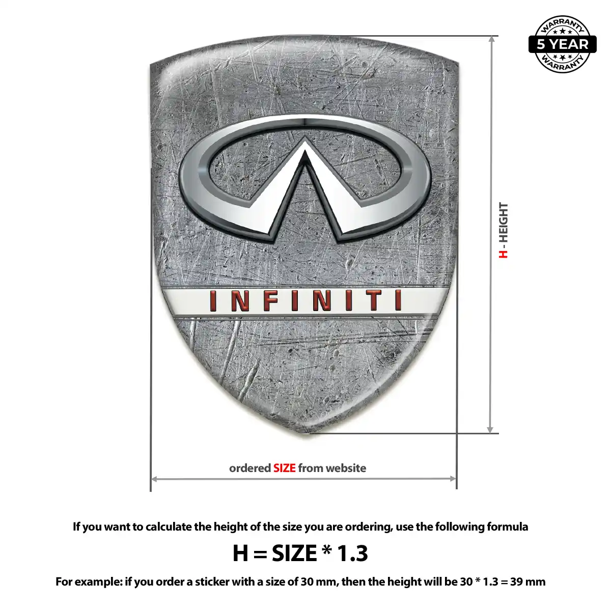 Infiniti Car Badge Sticker Prestige Line