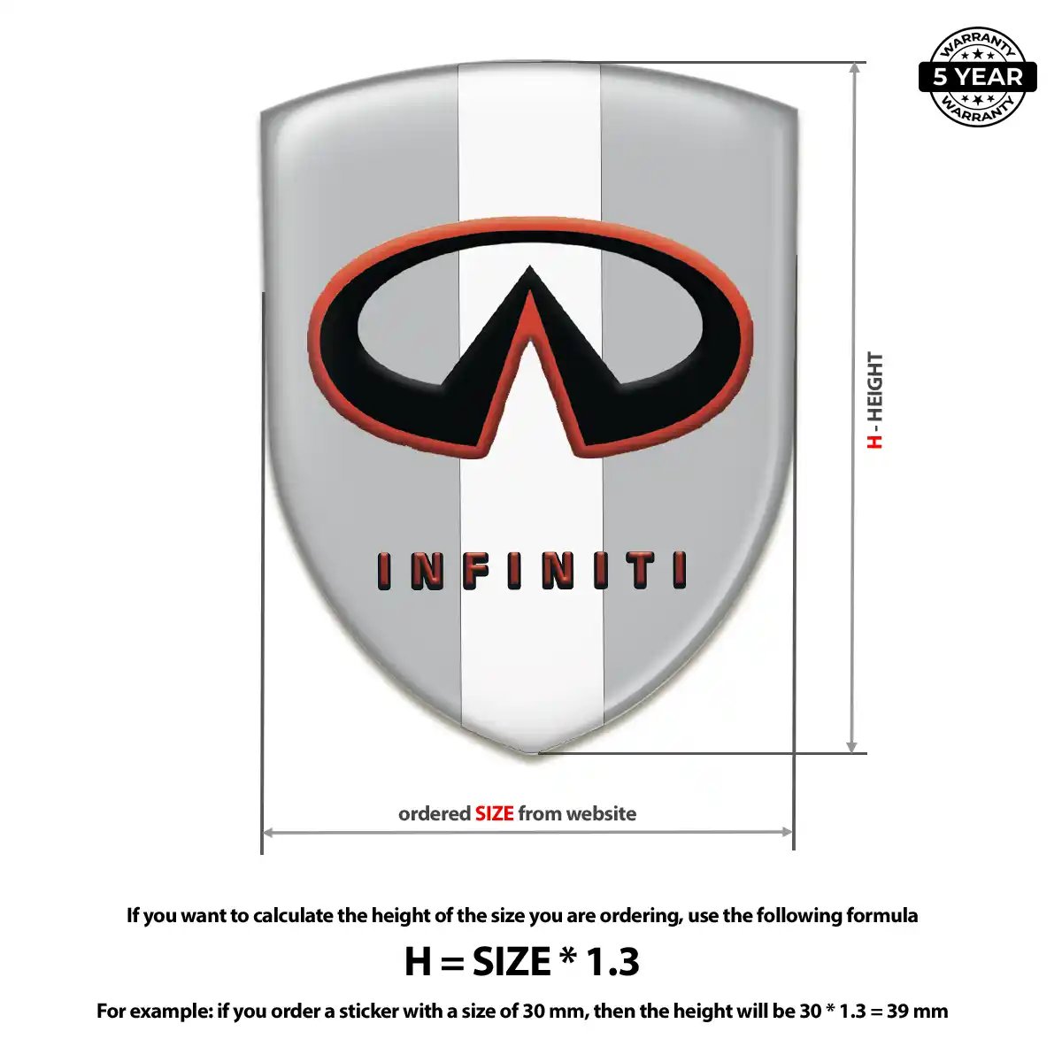 Infiniti Car Badge Sticker Prime Quality