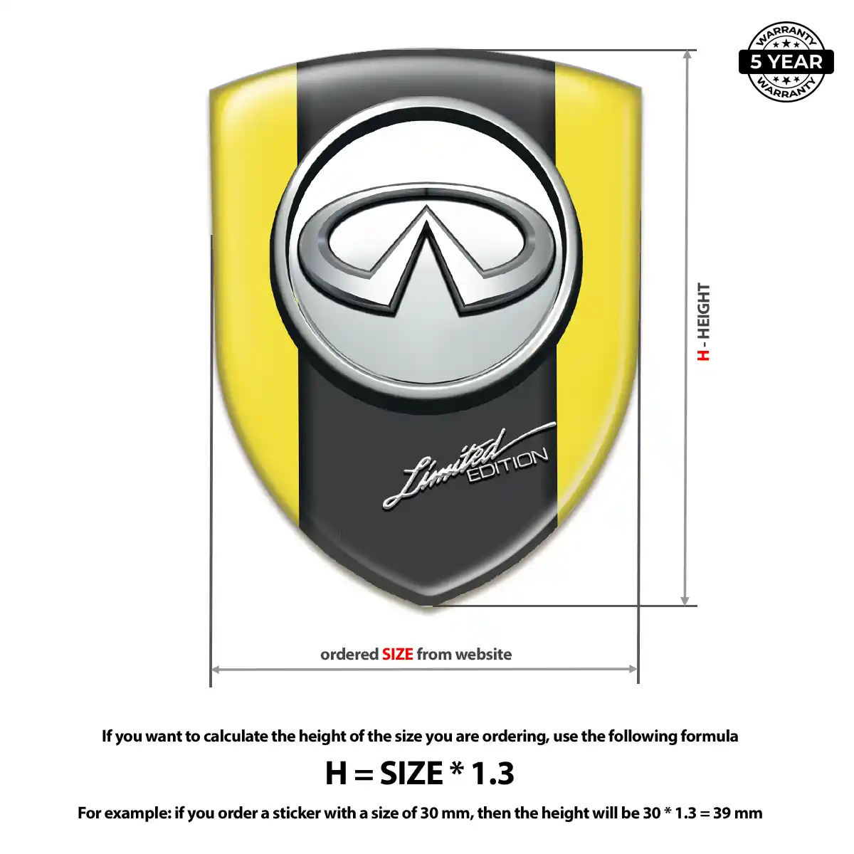 Infiniti Car Badge Sticker Refined Design